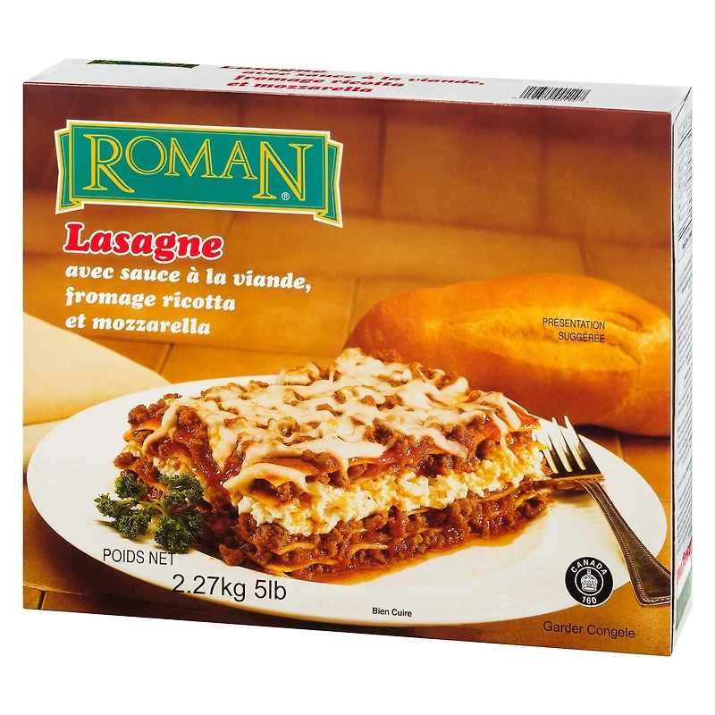 Fromage mozzarella Lasagne avec ricotta et sauce à la viande de Roman 2,27 kg