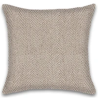 Ensemble de 2 coussins en coton à rayures à chevrons remplis de poly avec fermeture à glissière lavable en machine