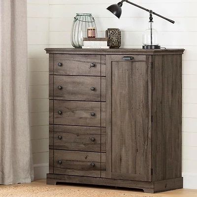 South Shore Lilak Door Chest with 5 Drawers