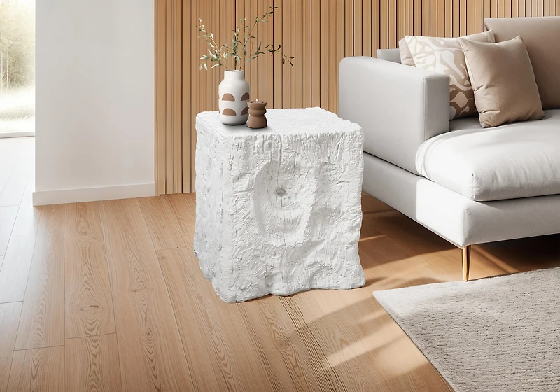 Monarch Specialties - Table D'Appoint, 25"H, Intérieur Ou Extérieur, Bout, Table De Nuit, Table D'Appoint, Carré, Salon, Chambre À Coucher, Blanc, Contemporain, Moderne