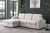 Davie LHF Sectional Sleeper Bed, Beige