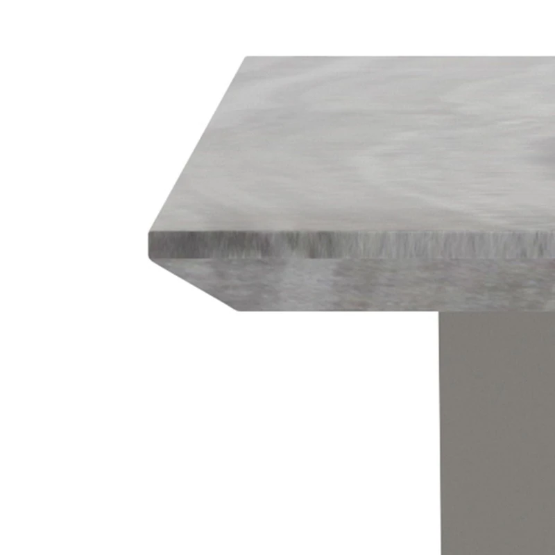 Contemporary Faux Marble & Stainless Steel Console Table in Grey
