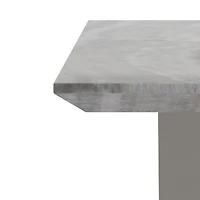 Contemporary Faux Marble & Stainless Steel Console Table in Grey