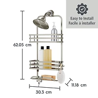 Better Homes & Gardens Satin Nickel or Matte Black over the Shower Caddy, Steel