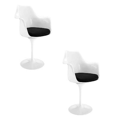 Fauteuil de salle à manger Tulip de la collection Heavenly Noir ENSEMBLE DE 2