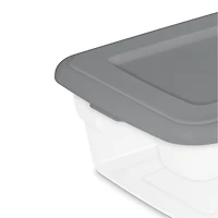 Ensemble de (4) boîtes de rangement Sterilite de 11,4 litres, bacs de rangement en plastique transparent, couvercle à enclenche, gris