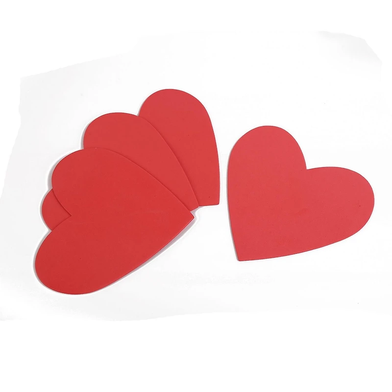 10 COEURS EN MOUSSE ROUGE