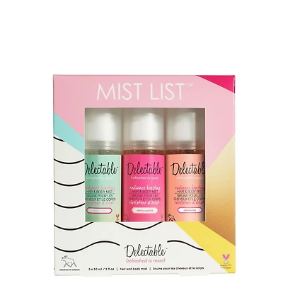 Delectable by Cake Beauty Mist List Radiance Boosting Hair and Body Mist Collection