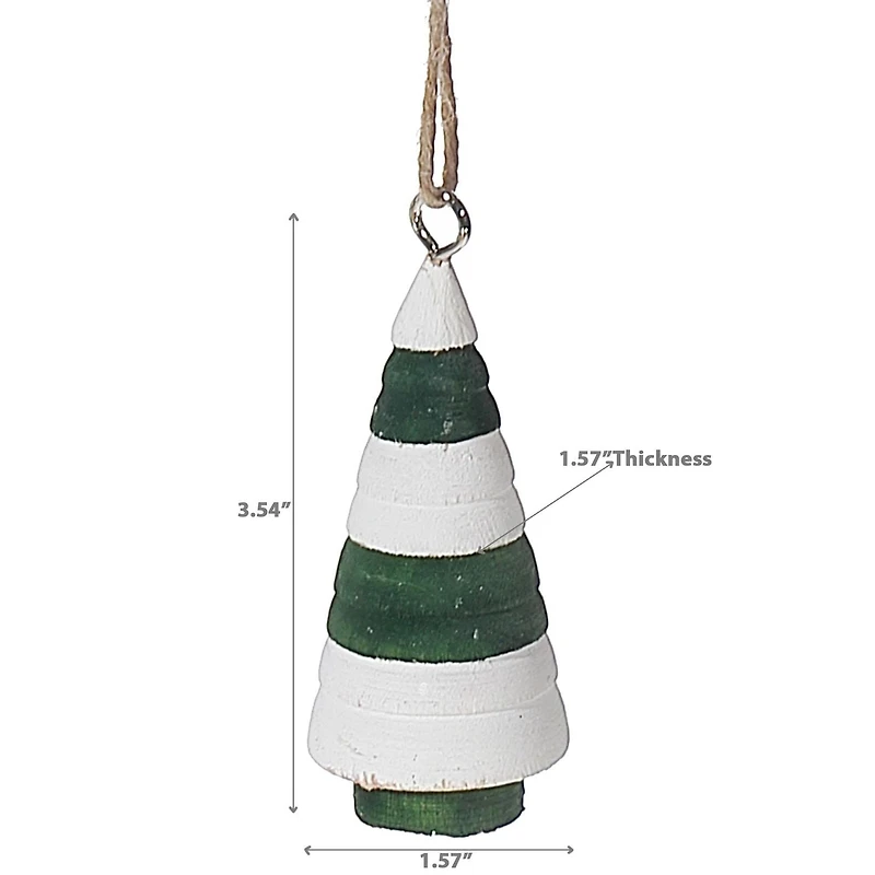 Wooden Tree Ornament 3.54" - Set of 12