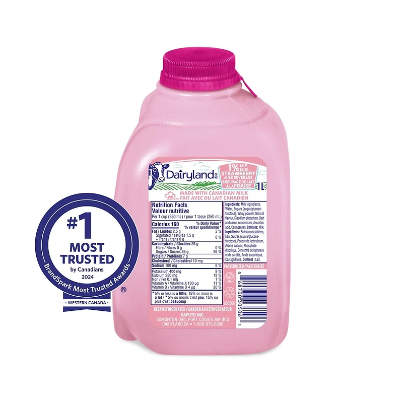 Dairyland Breuvage de lait à la fraise 1 % 1 litre