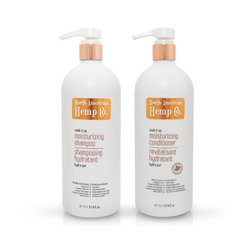 North American Hemp Co. All Natural Moisturizing 1L Hair Care 2pc Set