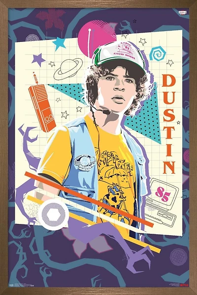 Netflix Stranger Things: Season 3 - Dustin Wall Poster, 14.725" x 22.375" Framed