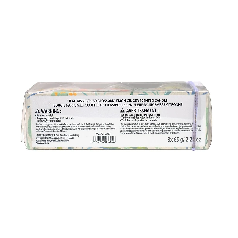 Botanical Light 3 Pk Votive Candle Set, · 6.88oz<br>· 195g<br>· pack # 3