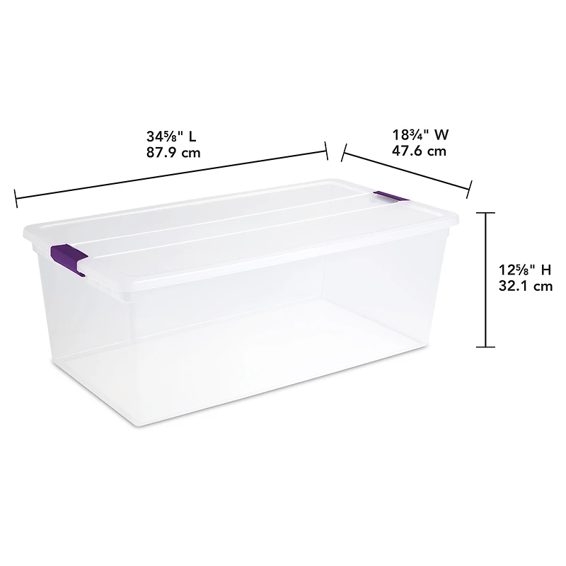 Sterilite 104 Liter ClearView™ Latch Wheeled Underbed Box