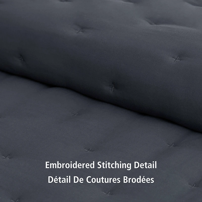 Mainstays 3-Piece Comforter Set, Greystone, Double Queen, Double Queen