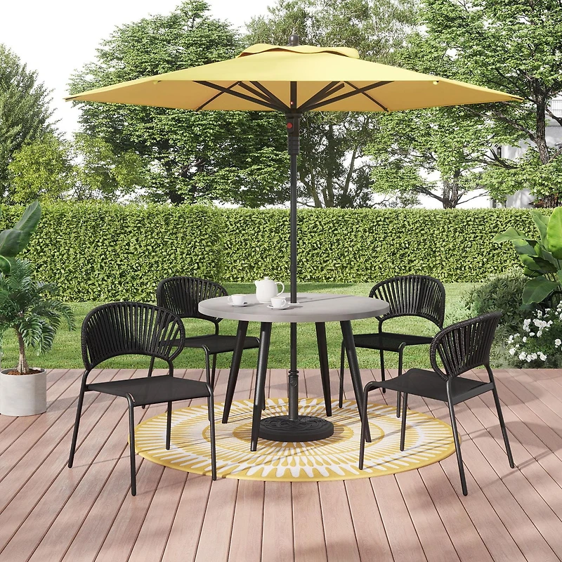 Chaise empilable en osier et tissu tendu pour patio Mainstays Osier tissé à la main