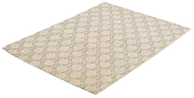 ECARPETGALLERY Tapis Fait à la Main pour Salon, Salle à Manger et Chambre à Coucher Floral Collection Collage 4'7" x 6'5" en Gris