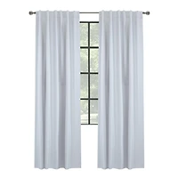 Loft Living Barry Total Blackout Textured Dual Header(Back Tab/Rod Pocket) Single Curtain Panel 52" x 95" White