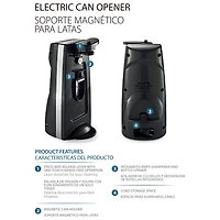 Mainstays Can Opener and Knife Sharpener, Bottle Opener with Removable Cutting Lever,with Stainless steel blade,Black, Mainstays Can Opener and Knife Sharpener, Bottle Opener with Removable Cutting Lever Black