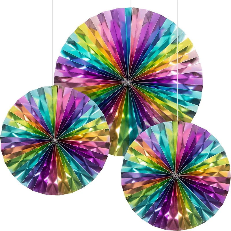 Fan 3 Ct Rainbow, Asst Sz