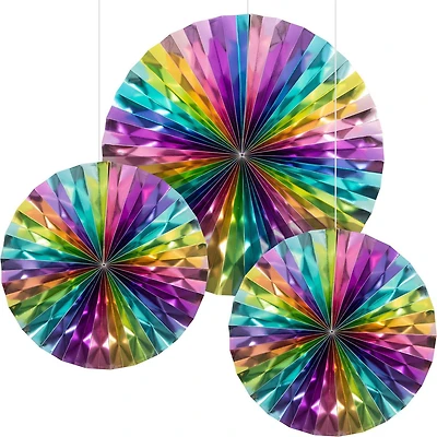 Fan 3 Ct Rainbow, Asst Sz