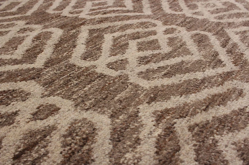 ECARPETGALLERY 5'2" x 8'0" Moroccan Tangier Hand-knotted Area Rug for Living Room, Dining Room and Bedroom in Brown