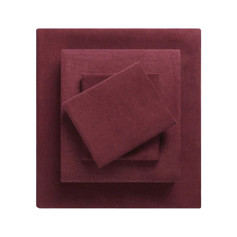 Mainstays 4-Piece Zinfandel Flannel Sheet Set, Queen