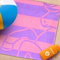 Mainstays Kids Beach Towel, Unicorn Stripe, 1 Piece, 60" x 30"