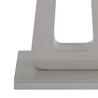 Contemporary MDF & Glass Accent Table - Warm Grey