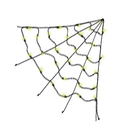 Way to Celebrate Halloween 3-Foot Indoor Outdoor Green Spider Web Lights, with AC Adaptor