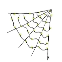 Way to Celebrate Halloween 3-Foot Indoor Outdoor Green Spider Web Lights, with AC Adaptor