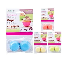 Luciano Housewares 100-Piece Baking Paper Cups for Muffins, Multicolour, Pack of 12