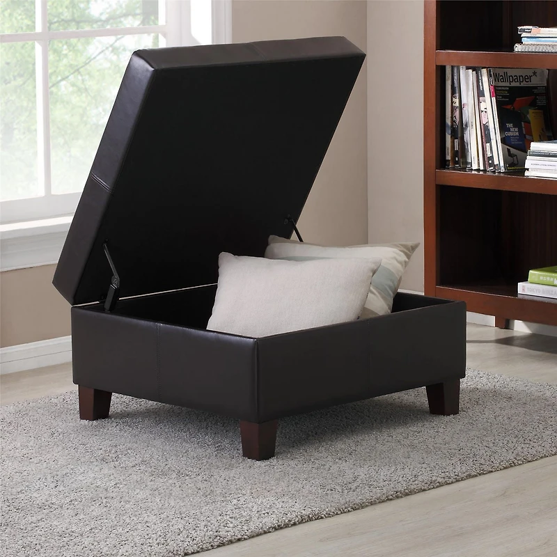 Pouf carré avec rangement de la marque « Dorel Living », Meuble de salle de séjour (espresso)