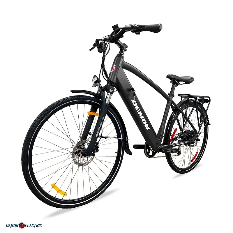 Demon Electric Vélo électrique de 27,5 pouces, moteur de 350 W 48V, vélo électrique pour les adultes, 32 km/h, vélo électrique de ville Shimano 9 vitesses, Noir
