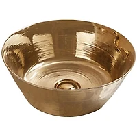 American Imaginations 15.94-in. W Above Counter Gold Bathroom Vessel Sink For Wall Mount Wall Mount Drilling AI-28372