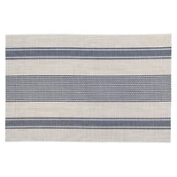 Vinyl Placemat Bistro Stripe Blue 12 X 18 - Set of 12