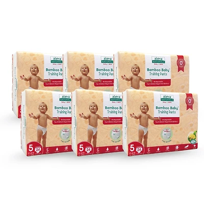 Aleva Naturals® Bamboo Baby Culottes d'entrainement, paq. économique (Taille 5) - 144 Format