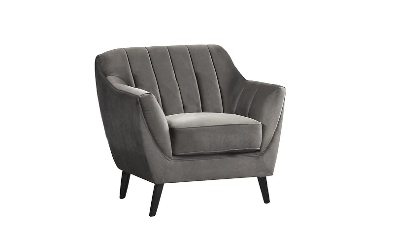 Topline Home Furnishings 3-piece Set: Sofa, Loveseat, & Chair, Charcoal Velvet