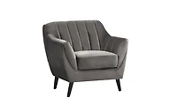 Topline Home Furnishings 3-piece Set: Sofa, Loveseat, & Chair, Charcoal Velvet