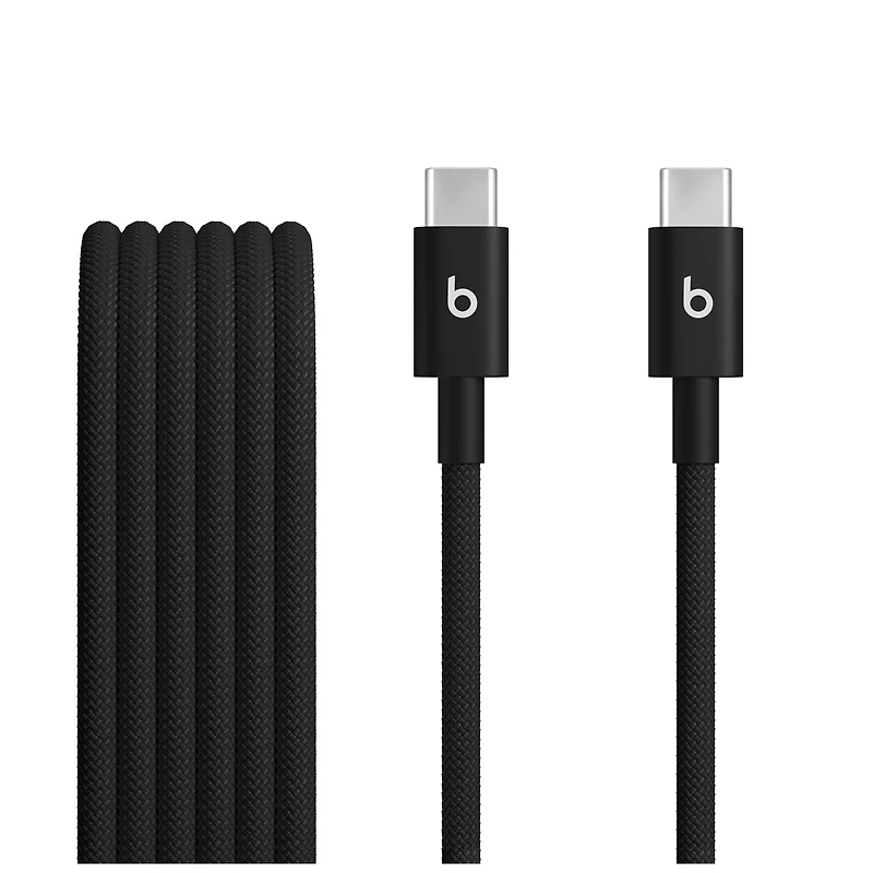 Beats USB‑C to USB‑C Woven Cable (1.5 m / 5 ft) ‑ Boulon noir