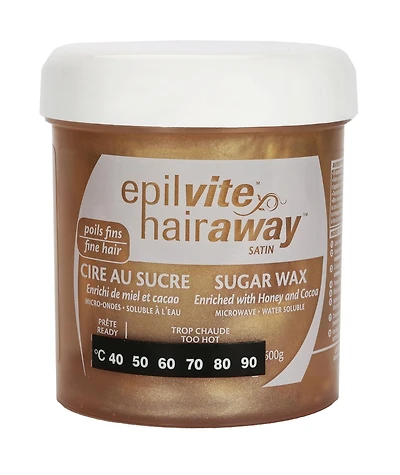 Epil-Vite Satin Cire Sucre Miel et Cacao - 600 g Cire au sucre miel et de cacao.