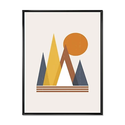 Designart Résumé de montagne et soleil ART MURAL À CADRE FLOTT