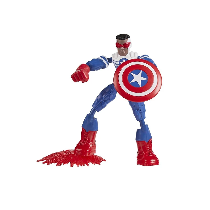 Marvel Avengers Bend and Flex - Figurine flexible de super-héros Captain America de 15 cm, avec accessoire, pour enfants à partir de 6 ans