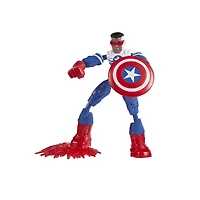Marvel Avengers Bend and Flex - Figurine flexible de super-héros Captain America de 15 cm, avec accessoire, pour enfants à partir de 6 ans