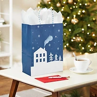 Assortiment de sacs-cadeaux Hallmark de Noël, paquet de 5 grands sacs (Rouges, verts et bleus)