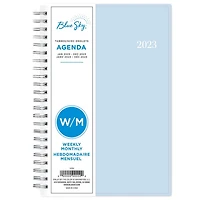2023 Weekly Monthly Planner, 5x8, Blue Sky, Solid Morning Blue