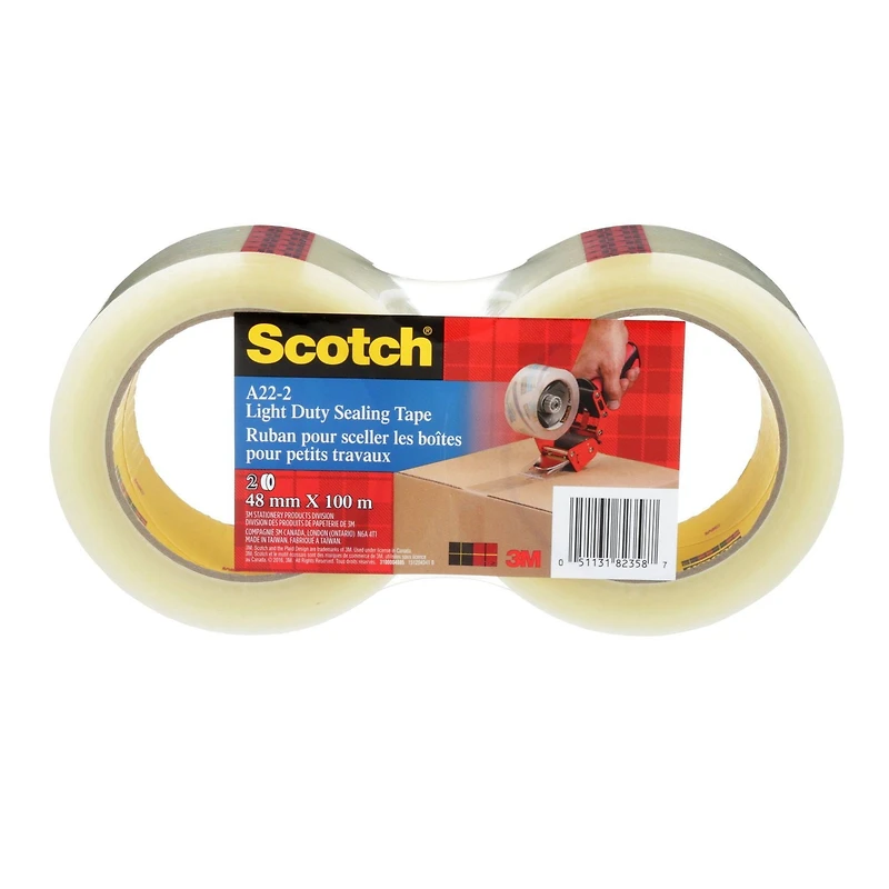 Ruban d’emballage et d’expédition de grand rendement Scotch® 3710-CAC 2 Roleaux Par Paquet