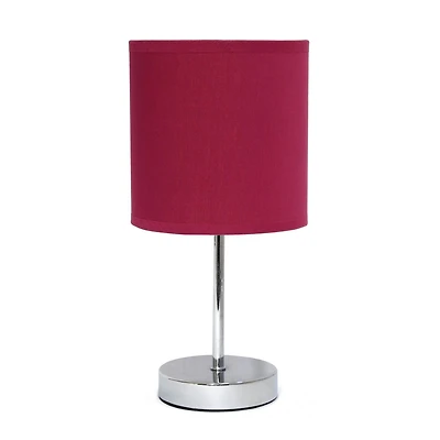 Simple Conceptions Mini lampe de table de base chromée avec abat-jour en tissu, Vin