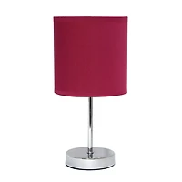 Simple Conceptions Mini lampe de table de base chromée avec abat-jour en tissu, Vin