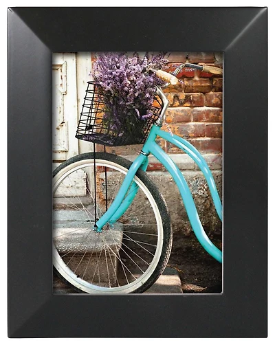 Hometrends 5x7 inch Wide Beveled Tabletop Picture Frame, Black, 5x7 Bevel Black Frame